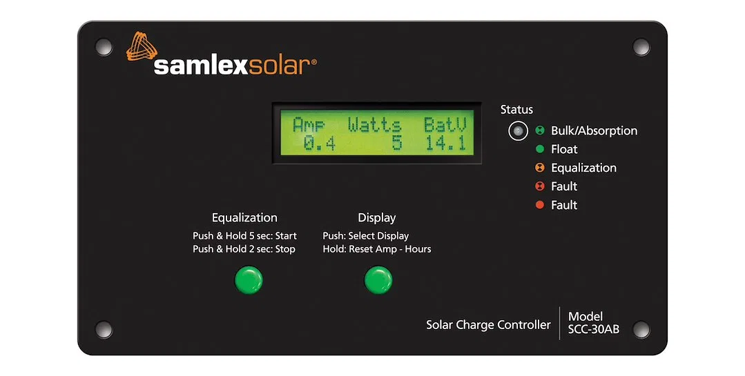 SCC-30AB – SAMLEX AMER Battery Charger Controller, Use With 12 Volt/24 Volt DC Lead-Acid Flooded/ AGM/ Gel Cell And N...